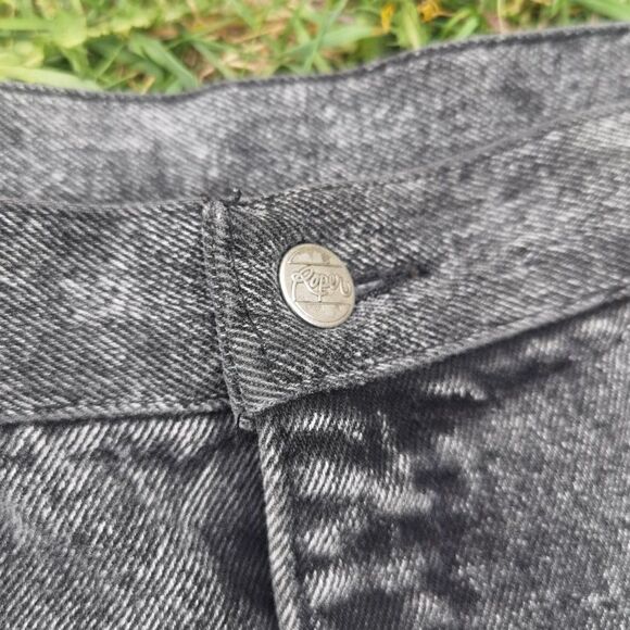 DEADSTOCK Black Vintage 90s Acid Wash High Waist Roper Plus Sized Jeans - Picture 5 of 12